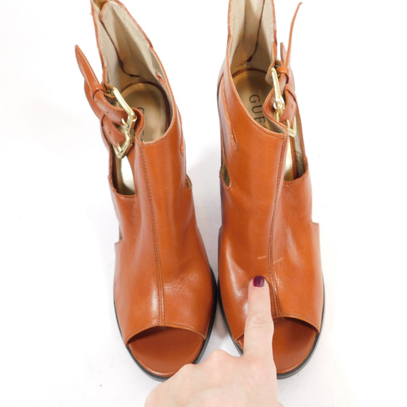 Guess Women's Brown Peeptoe Heels CL2719 0120 - Picture 7 of 8